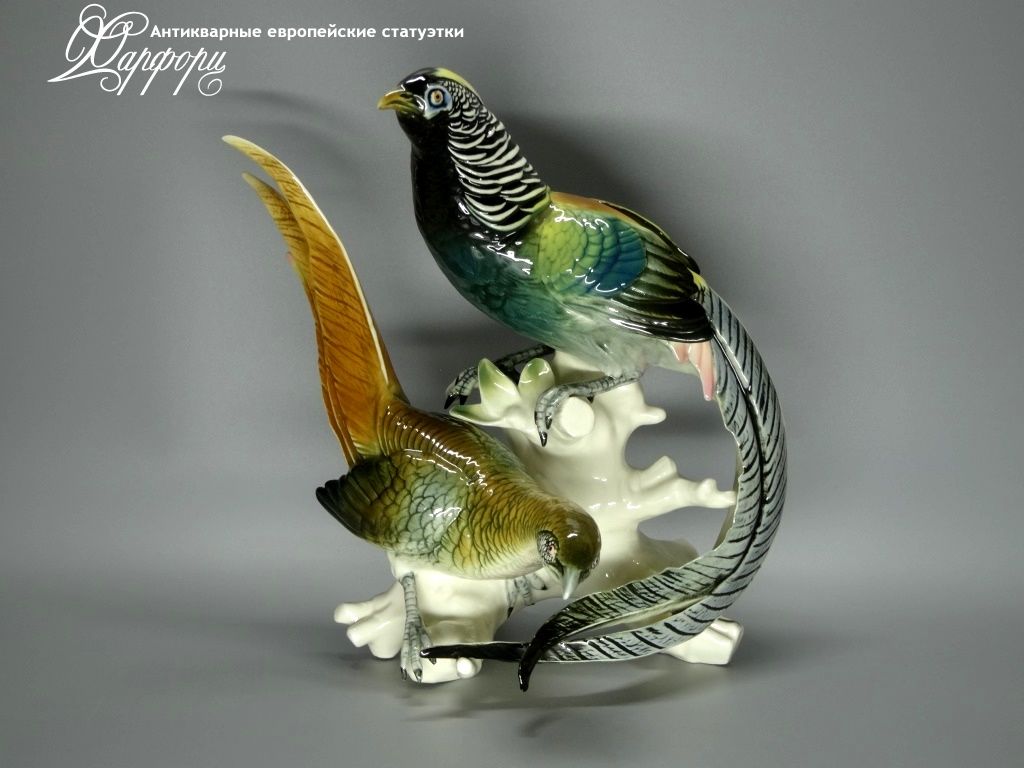 Купить фарфоровые статуэтки KARL ENS, Алмазные фазаны, Германия